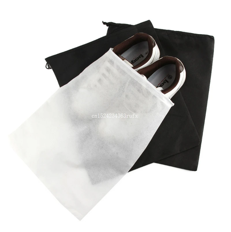 

200pcs Clothes Storage Bag Black White Mesh Drawstring Bags For Shoes Zakka Organizer Travel Package Novelty household Wholesale