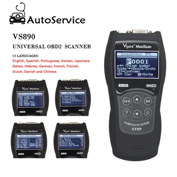 

Universal Diagnostic Scanner OBD2 Scan Tool Scaner Multi-Cars Full CAN-BUS Multi-Languages Code Reader VS890 Free Ship