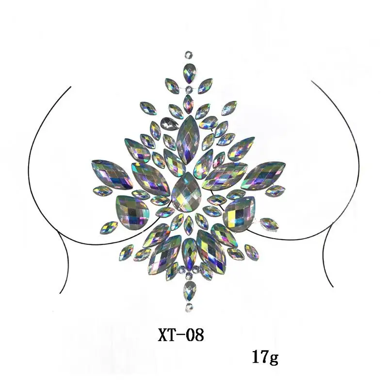 Сексуальные Глаза Лицо Драгоценности временные Стразы Блеск татуировки наклейки украшения для тела драгоценные камни Макияж для маскарада Драгоценности флэш поддельные татуировки - Цвет: 1pc XT-08