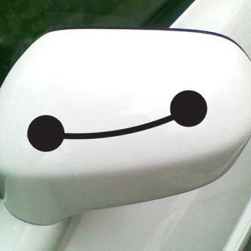 

6pcs/set Cute Big Hero Baymax Inspired Smiling Eye Vinyl Sticker Lovely Baymax Decals For Car Rearview Mirror Decoration