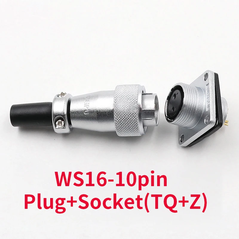 

1set 10 pin Waterproof WS16 Connector Male + Female High Voltage Connectors Plug Socket Industrial Power Aviation Connector Plug