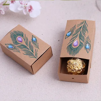

free shipping creative peacock feather pattern wedding candy box , 200 pcs /lot , NK1-2