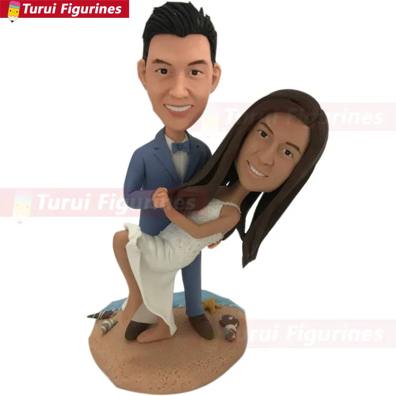 

Beach Wedding Cake Topper Beach Wedding Custom Bobble Head Personalized Beach Wedding Cake Topper Beach Wedding Gift Beach Cake