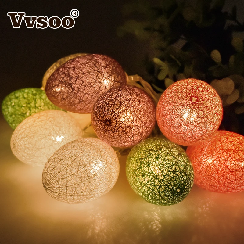 

Vvsoo 1.8M 10Pcs Easter Egg Led Light for Easter Party Decoration Wedding Decoration for Home Lamp String Lights