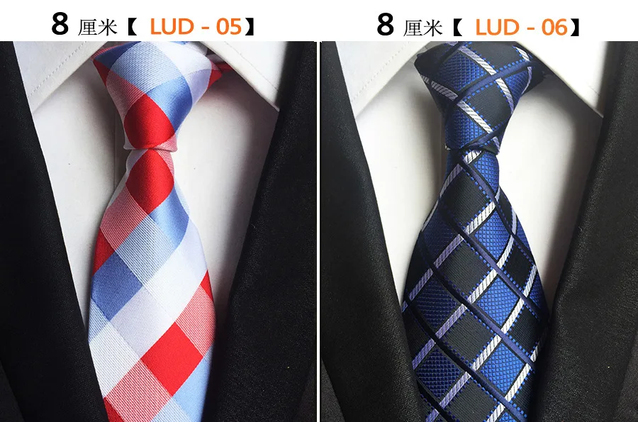 GUSLESON Классические шелковые мужские галстуки дизайн Галстуки для шеи 8 см клетчатые и полосатые галстуки для мужчин формальные деловые Свадебные вечерние галстуки