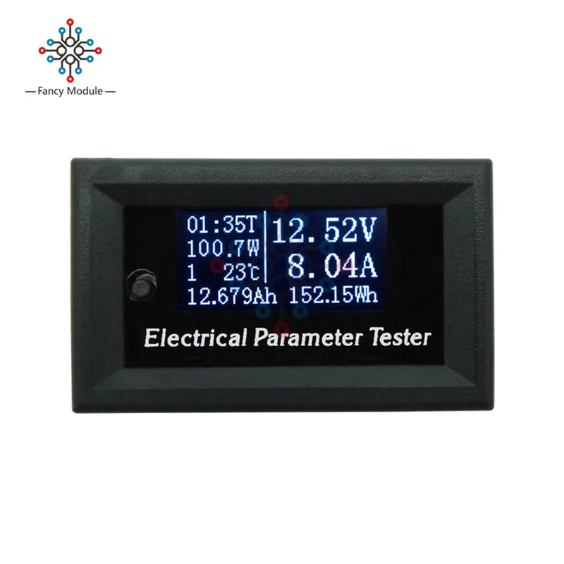 

7 in 1 Multifunctional Power Meter Electrical Parameter Meter OLED Voltage Current Time Power Energy Capacity Temperature Tester