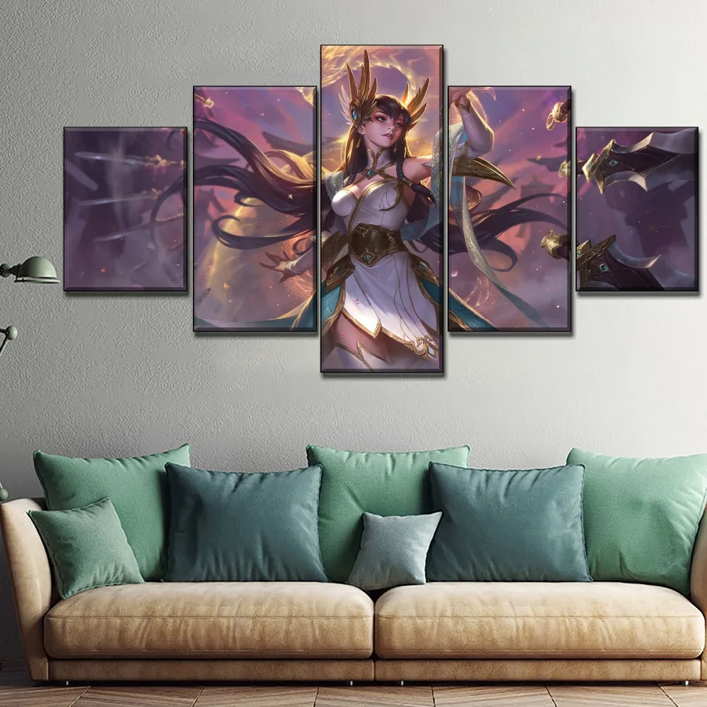 

Canvas Painting Wall Art Prints Poster League Of Legends Divine Sword Irelia Modular Pictures Game Character Home Decor Frame