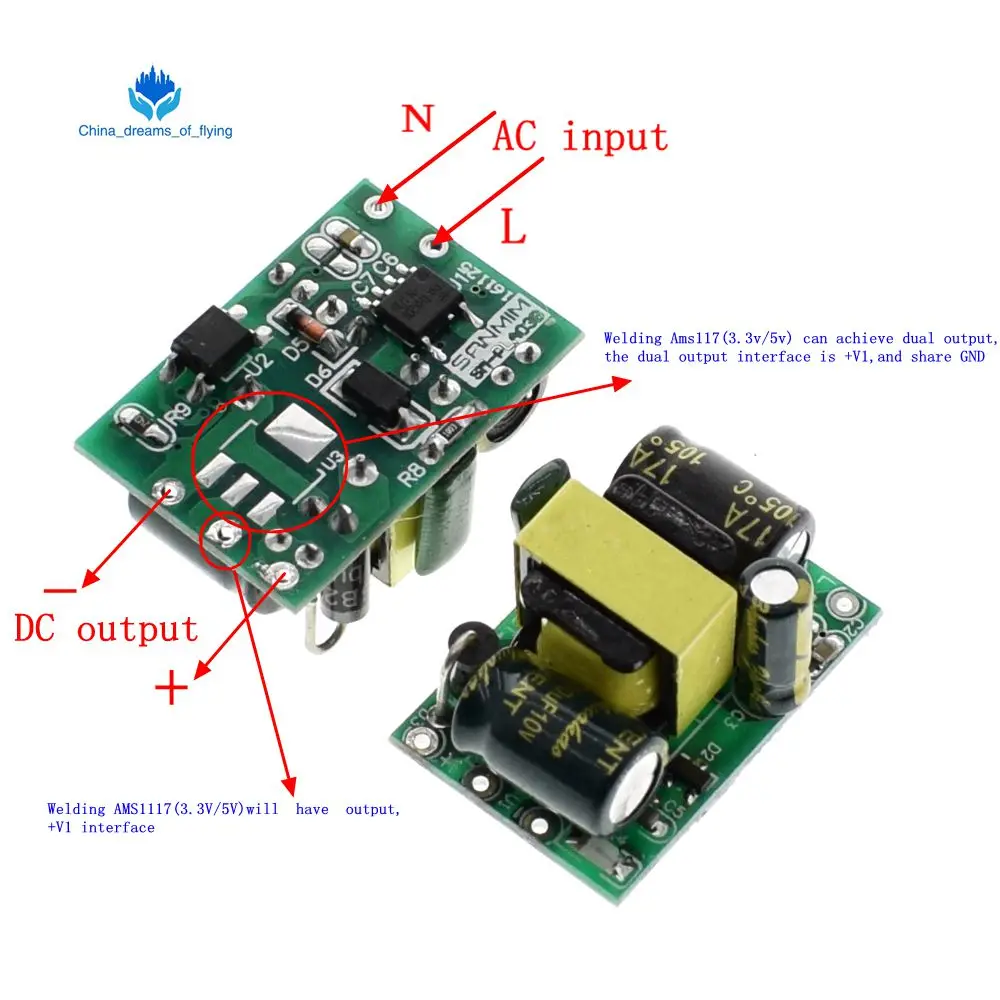 

TZT 5V 700mA (3.5W) isolated switch power supply module AC-DC buck step-down module 220V turn 5V
