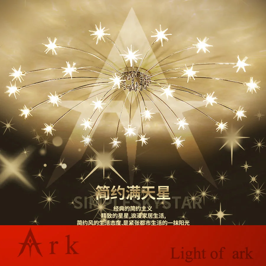 Us 199 0 Living Room Glass Star Ceiling Lamp Luxury Romantic Led Light Contracted Sweet Bedroom Star Indoor Chandelier In Ceiling Lights From Lights
