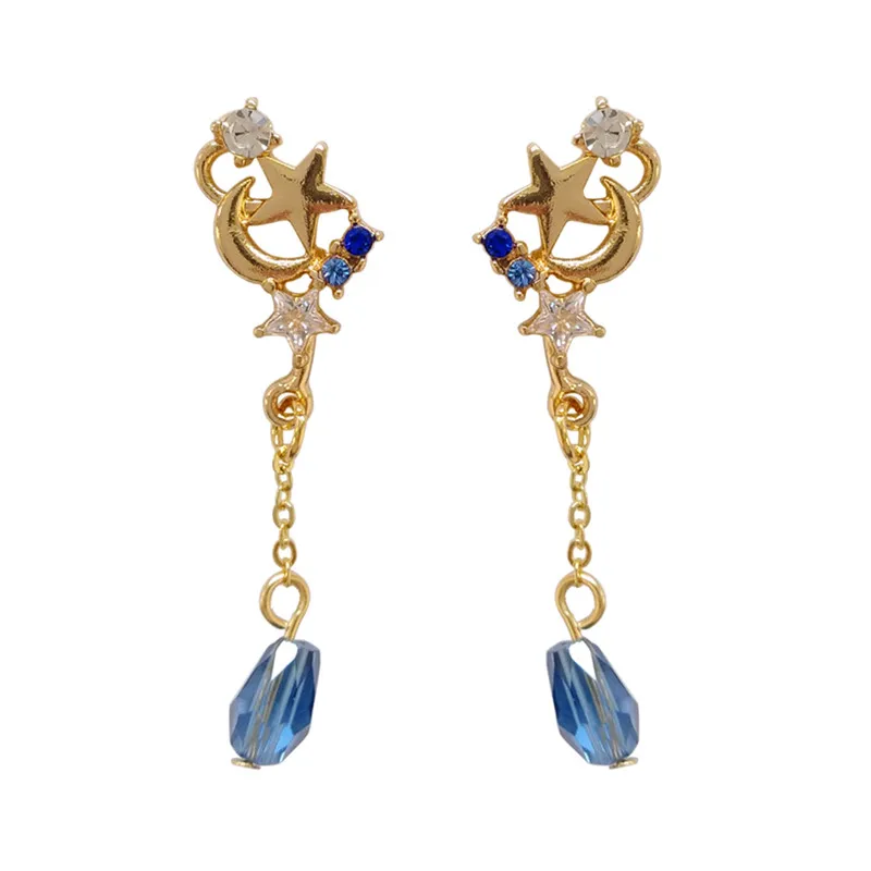 

Women Jewelry earring Dream sky shining stars the moon stud earrings Female students jewelry earring