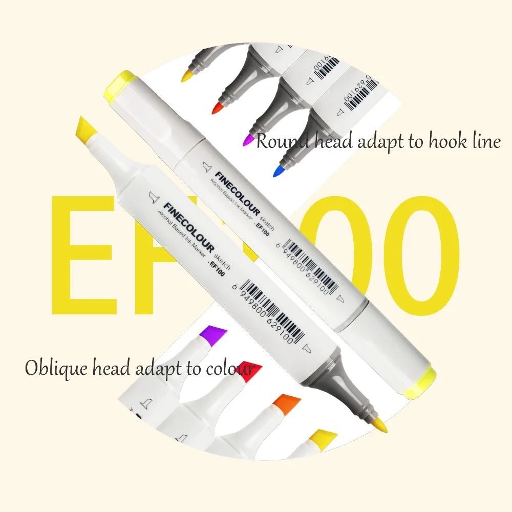 US $182.09 Finecolour 240 Full Colors Graphic Sketch Art Markers EF100 Twin Head Alcohol Based Drawing Brush Pen