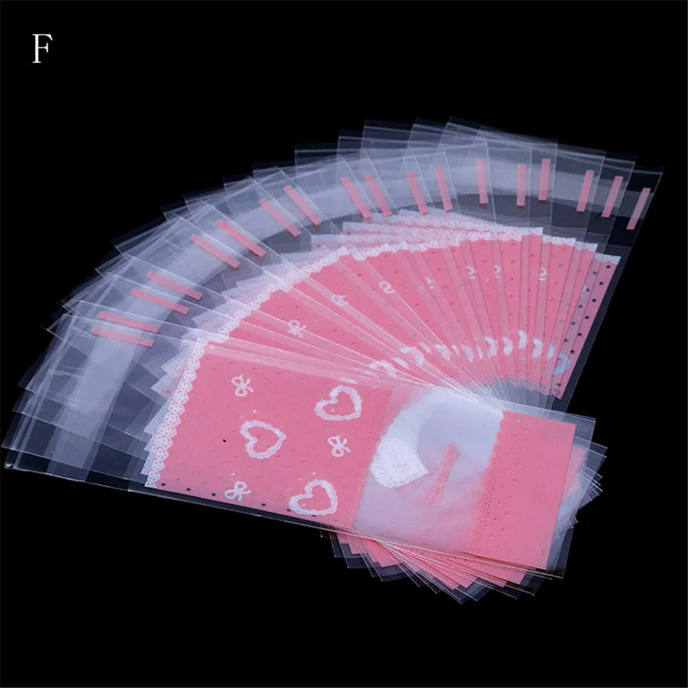 100 шт./лот 5x10 см мини пластиковые печенья упаковка для капкейков обертка Сумки opp самоклеющиеся сумки Подарочный пакет конфеты мешок помада посылка