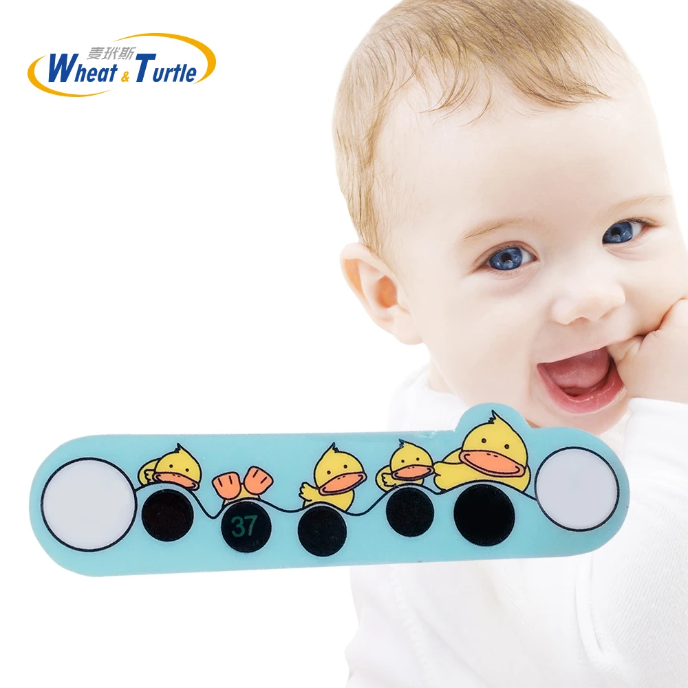 4Pcs/Lot Baby Forehead Sticker Temperature Little Duck Pattern Health