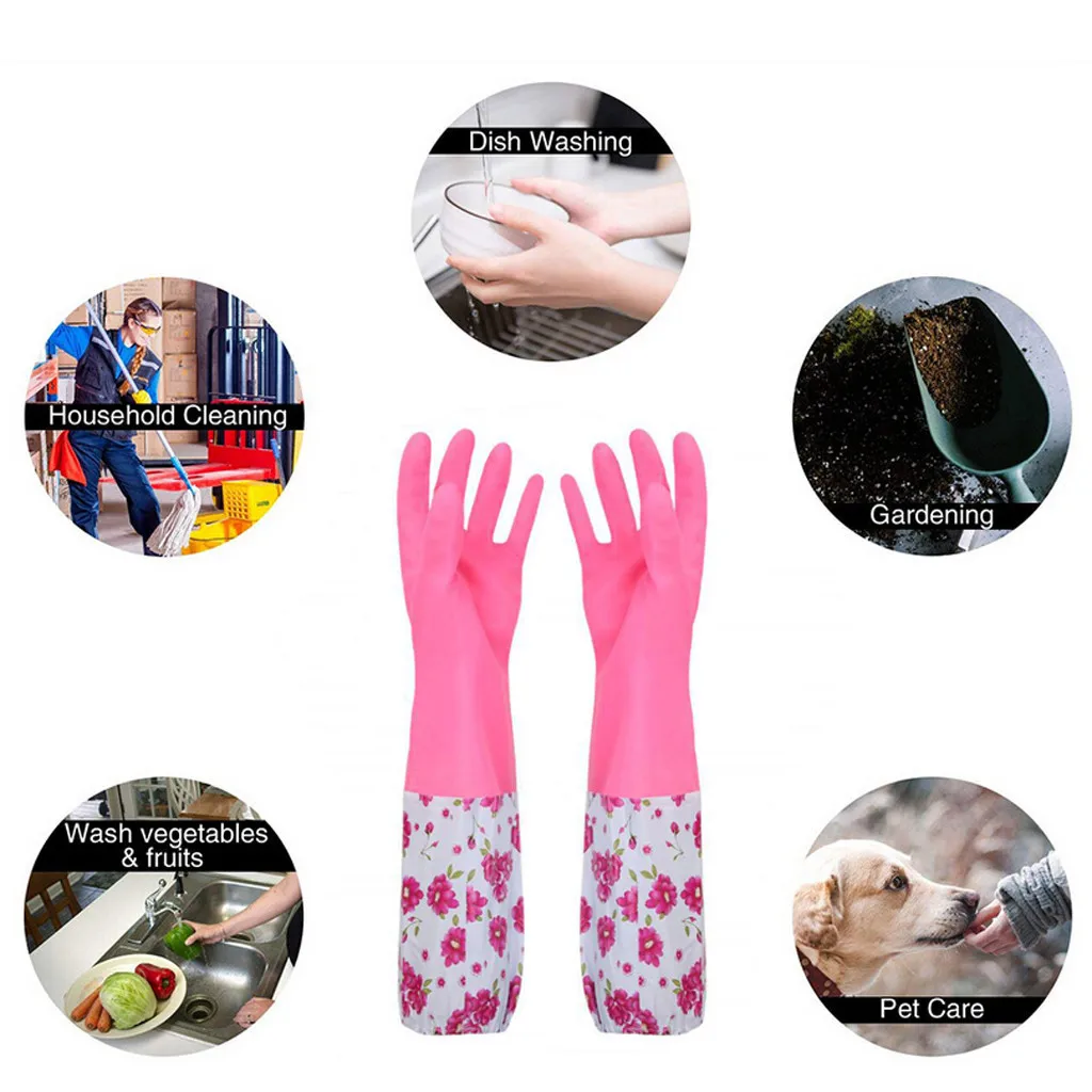 Rubber Gloves Latex Free Kitchen dish washing gloves Household