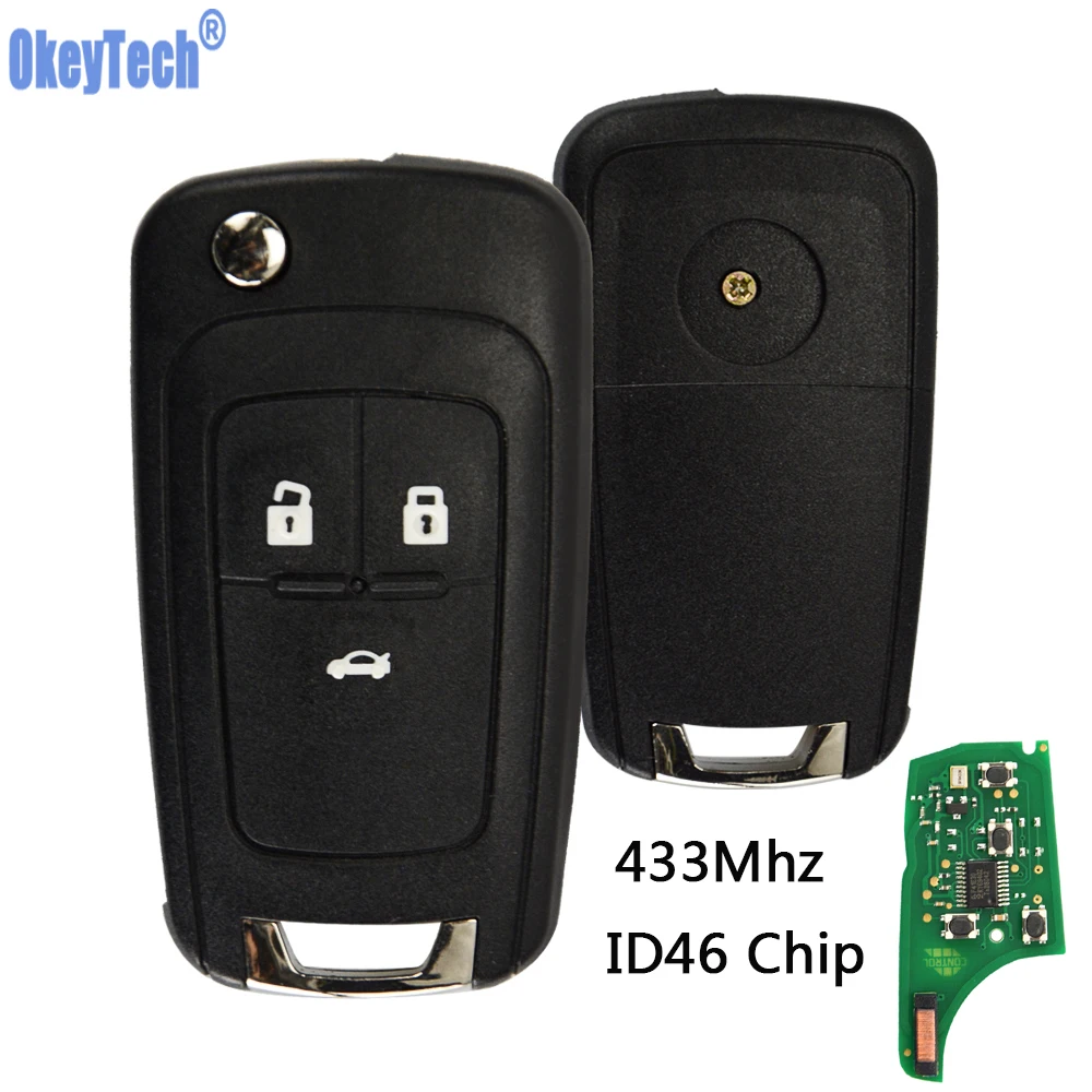 Автомобильный Дистанционный ключ OkeyTech DIY для OPEL/VAUXHALL 433 МГц с чипом ID46 Astra J Corsa E