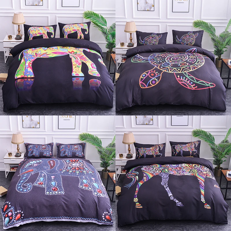 Boniu Classial Colorful Horse Sea Turtle Elephant Pattern Quilt