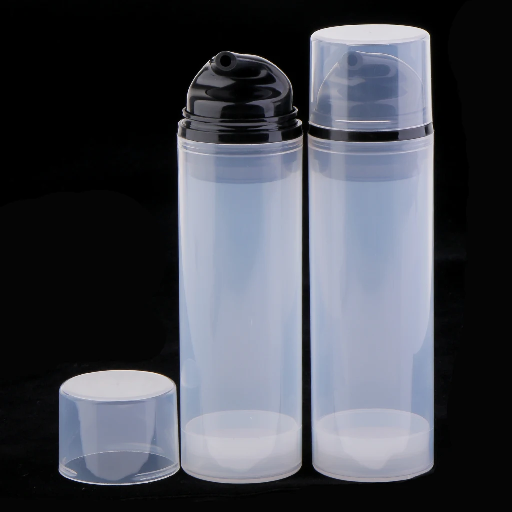 

Pack of 2Pcs Empty Clear Plastic Foundation Lotions Pump Bottles Cosmetic Containers - 120ml