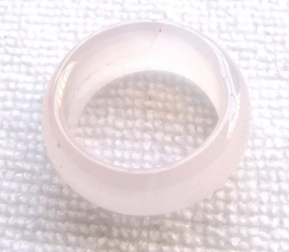 

HAND CARVED agate jade RING SIZE 7.5-11 NATURAL White jade STONE fast shipping
