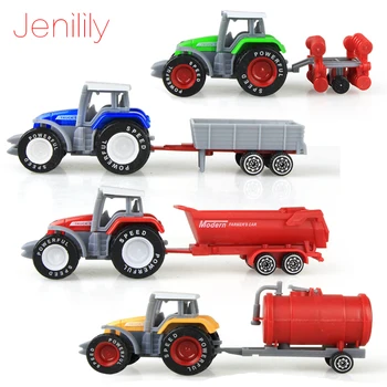 

Jenilily 4pcs/set Alloy engineering car tractor toy model farm vehicle belt boy toy car model children's Day Xmas gifts N06