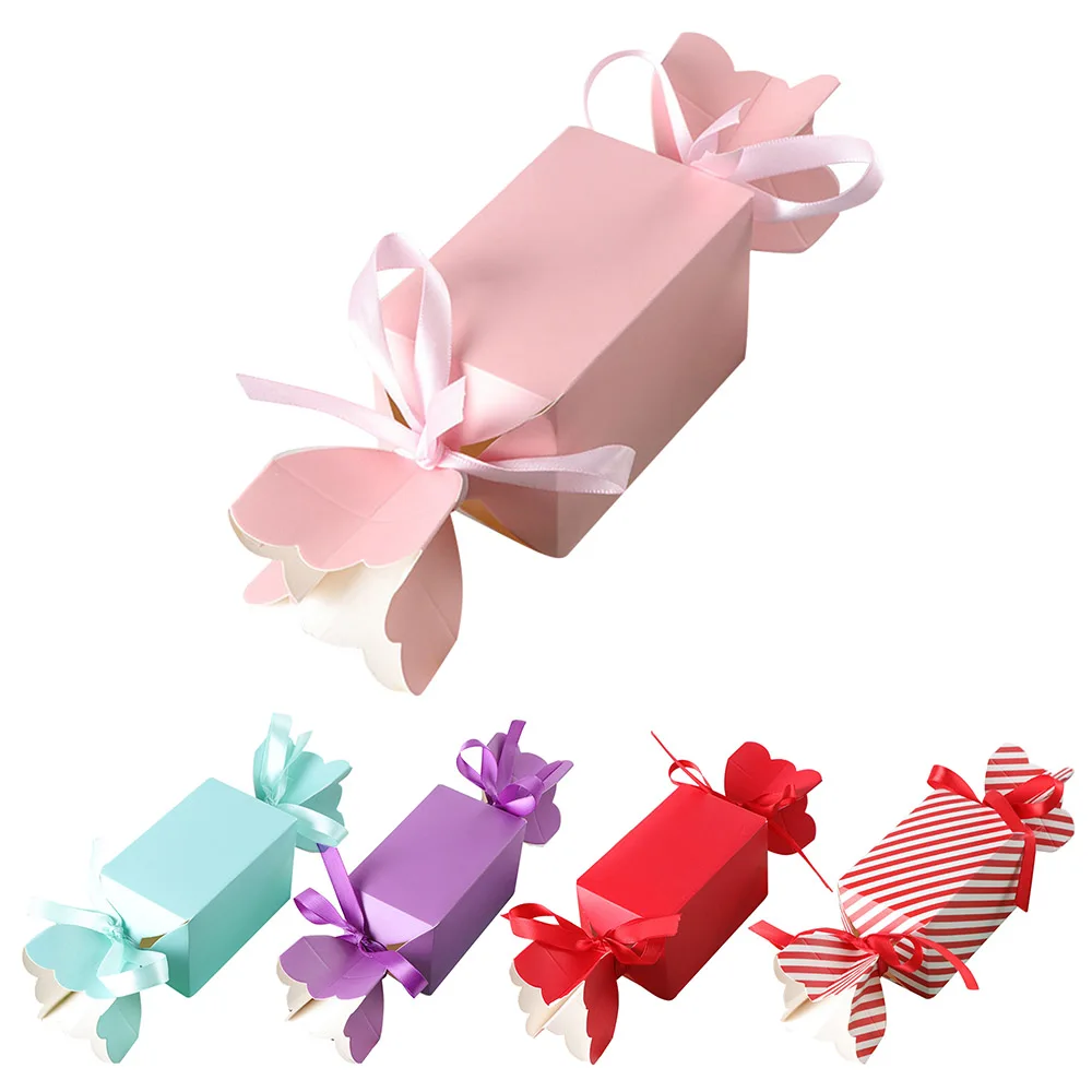 

50Pcs/Lot Paper Candy Boxs Personality Birthday Party Weedding Supplies 6*6*10cm Chocolate Box Decoration Gifts