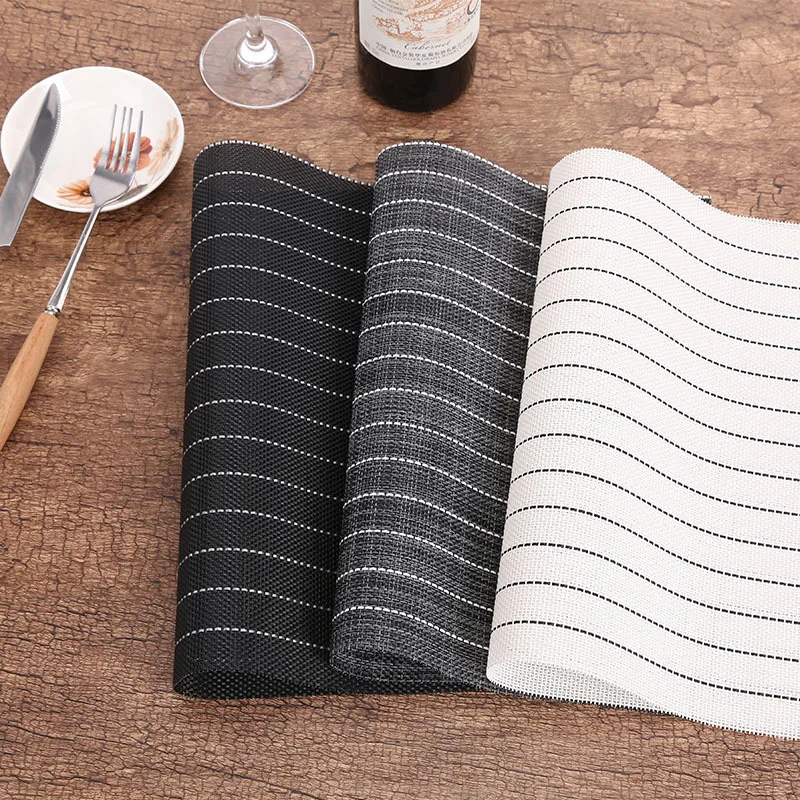  4pcs Tableware Pad Dining Table Mat Heat Insulation Non-Slip Simple Placemats Disc White Pads Bowl 