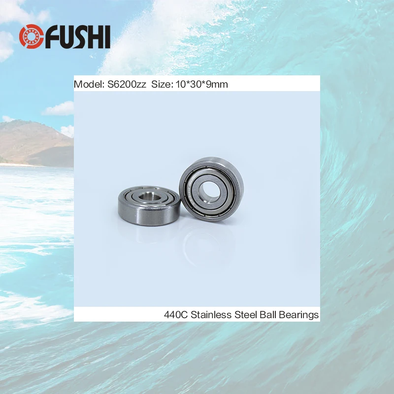S6200ZZ подшипник 10*30*9 мм (10 шт.) ABEC 1 S6200 Z ZZ S 6200 440C шарикоподшипники из нержавеющей
