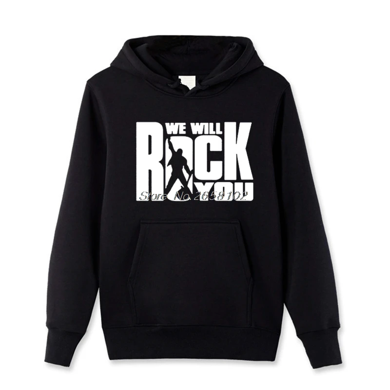 Spring Autumn Men Hoodies We Will Rock You Hoody Men Cool Printed Rock
