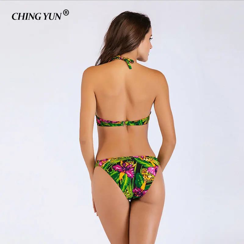 CHING YUN 2019 Newest Sexy Bandeau Swimwear Bikini Woman swimsuit Set Top Beach Bathing Suits Push Up Swim Suit Monokini 18102