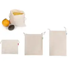 3 шт хозяйственная сумка хлопковые Сумки на шнурке экологически чистый шоппер мешок для хлеба фруктов овощей для супермаркета, для еды хранения