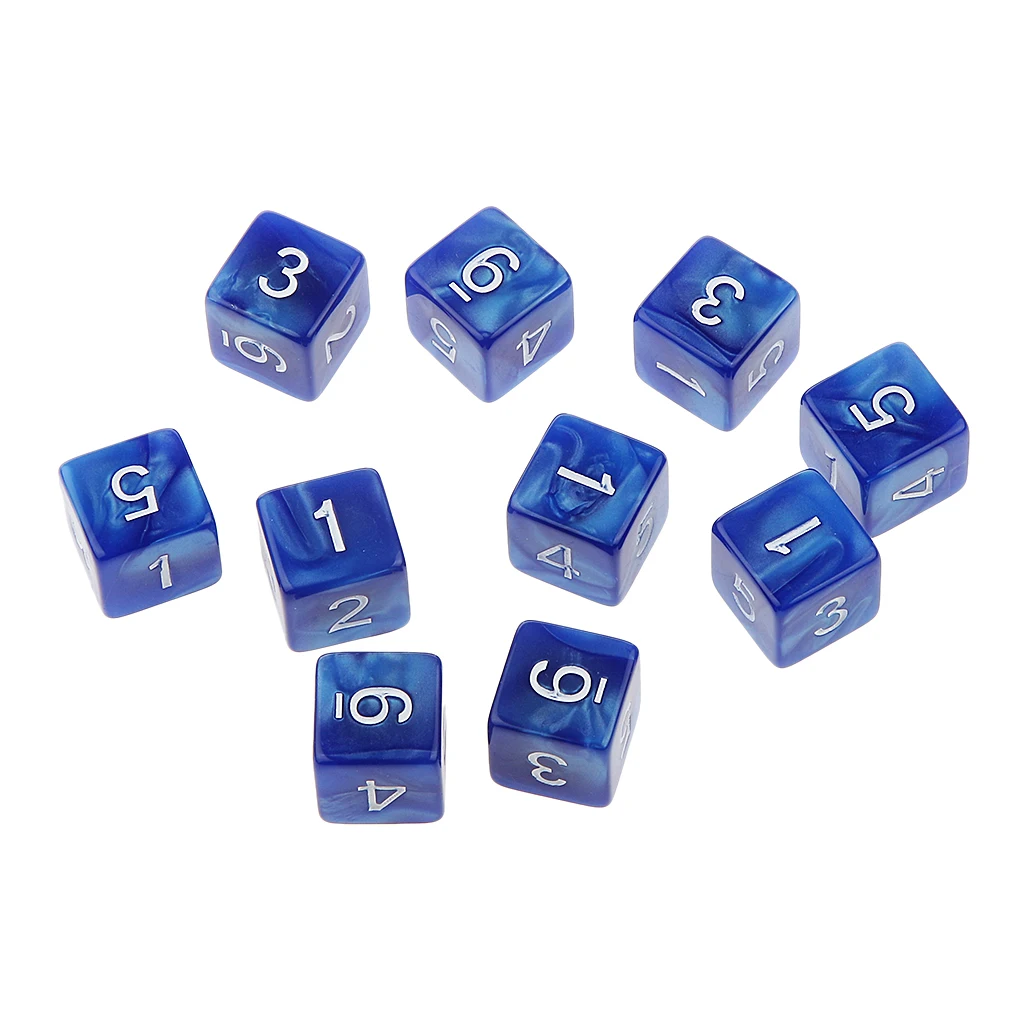 Разноцветные 12 сторонние игральные кости D6 D10 D12 10 шт. Акриловые Игральные кубики D