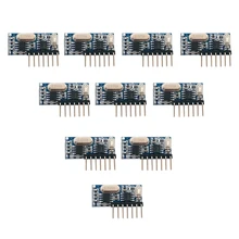 Módulo decodificador de código de aprendizado, receptor rf sem fio de 4 canais, saída para controle remoto 433 1527 2240 com 10 peças codificação