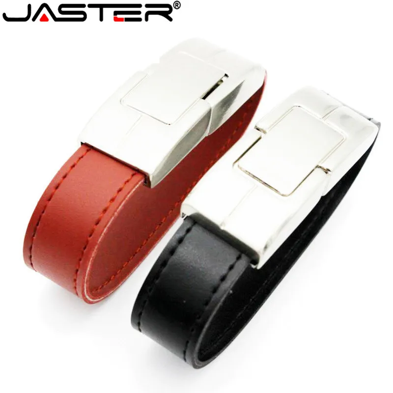 

JASTER Fashion creativity metal USB flash drive,Leather & metal keyring USB 2.0 32gb 16gb 8gb 64gb Memory stick full capacity