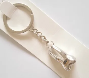 

1Pc Teeth Keychain Dentist Decoration Key Chains Stainless Steel Tooth Model Shape Dental Clinic Small Gift