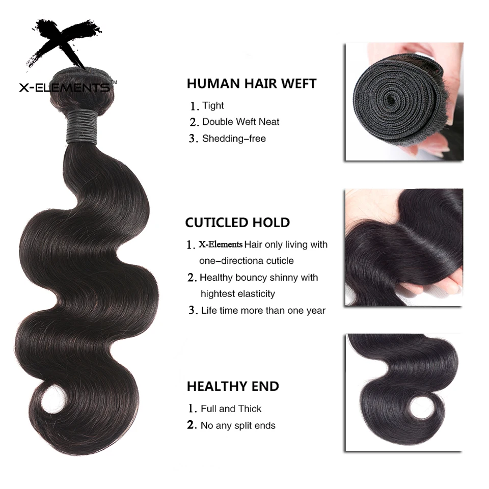 Peruvian Body Wave with 360 Frontal Natural Color Human Hair Weave with Lace Frontal X-Elements Remy Hair Bundles with Frontal (17)