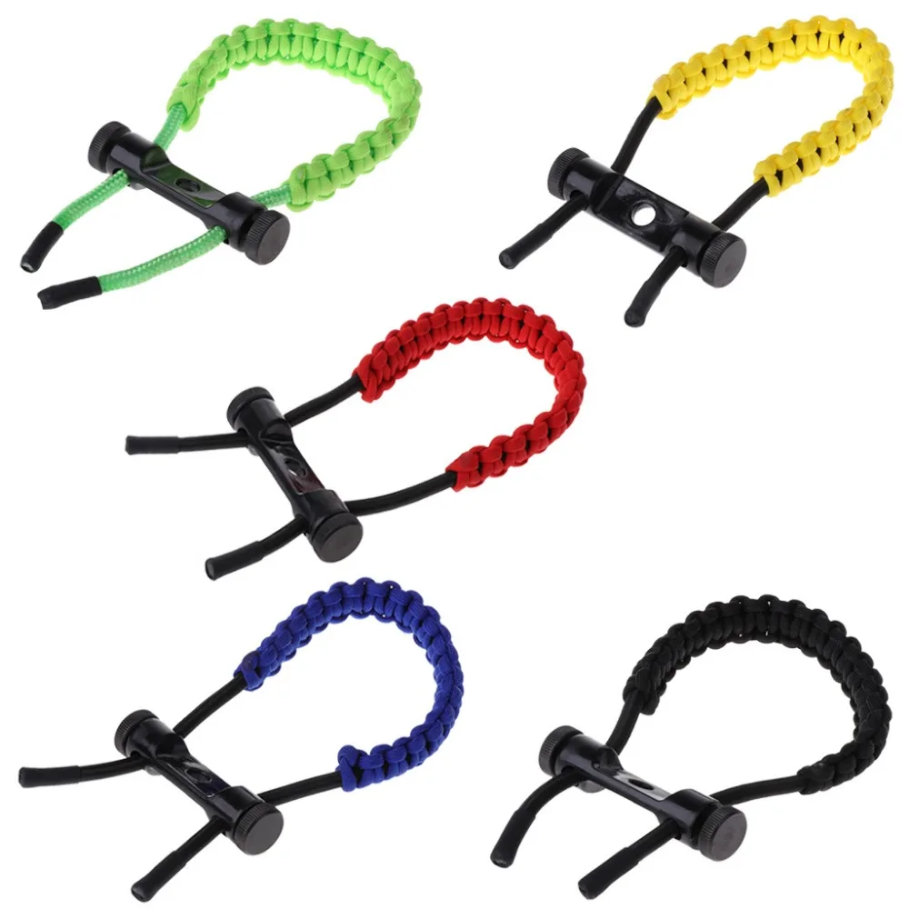 1 Pc Archery Bow Wrist Strap Adjustable Sling Braided Rope Hunting