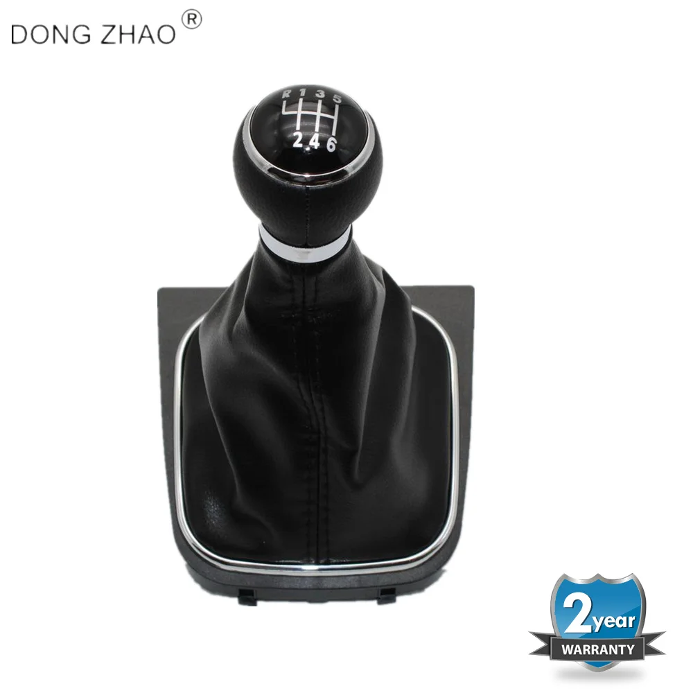 

For VW Golf 6 A6 MK6 2009 2010 2011 2012 2013 Car-Stying 6 Speed Car Gear Stick Level Shift Knob With Leather Boot