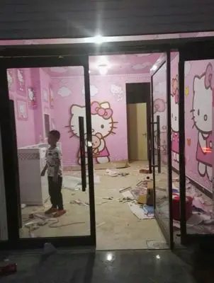 Детская комната обои розовая девочка детская спальня прикроватный фон настенная бумага Привет милый кот мультфильм принцесса большая фреска 3d