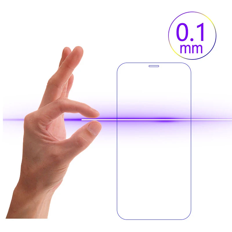 최고의 품질 초박형 0.1mm 9H 강화 유리 iPhone X XS 11 12 13 Mini 14 15 Pro MAX XR 16 7 8 Plus 화면 보호기 슬림