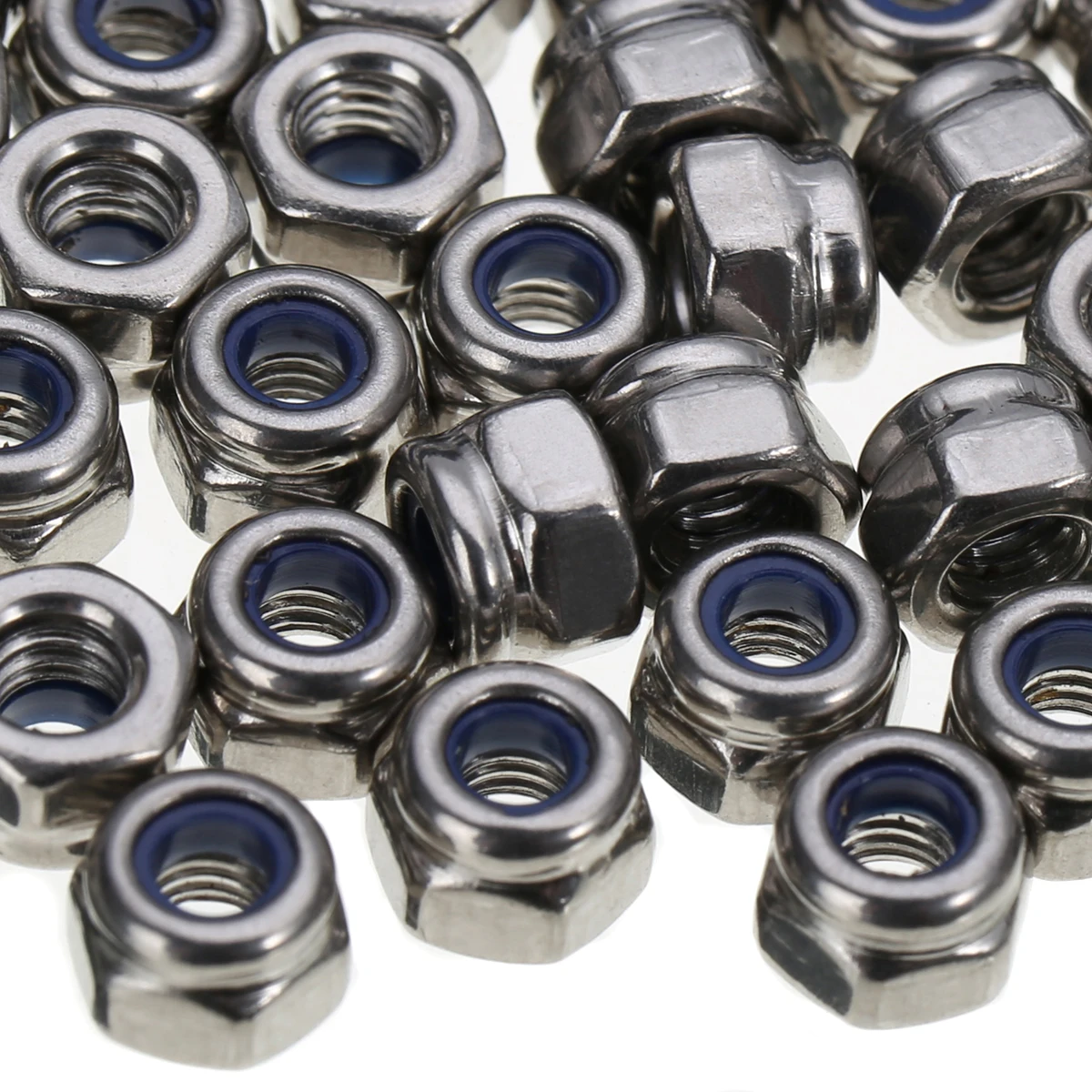 100pcs M3 Stainless Steel Hex Nuts Nylon Insert Locking Screw Metric thread Anti-slip Lock Nuts