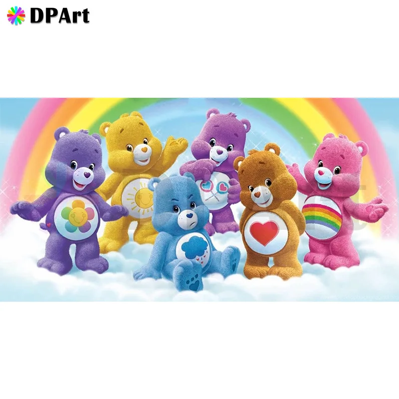 

New Diamond Painting 5D Full Square/Round Drill Cartoon Bears Rainbow Daimond Rhinestone Embroidery Painting Cross Stitch M574
