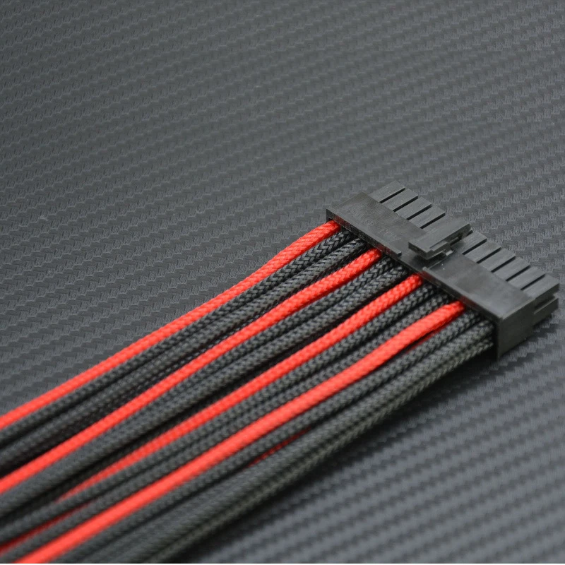 Ult лучший удлинитель ATX 24 Pin Штекерный 24Pin женский нейлоновый рукав кабели питания