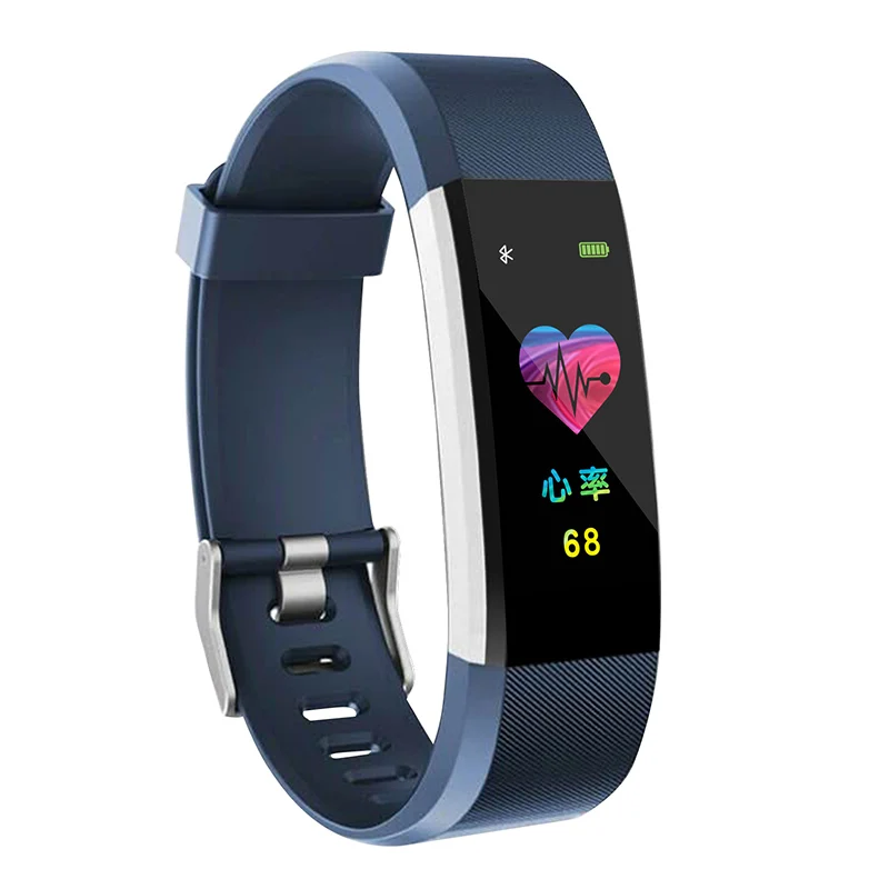 ID115 плюс Bluetooth Смарт-часы Шагомер фитнес-часы с монитором сердечного ритма IP67 Водонепроницаемый NK-Shopping - Цвет: Синий
