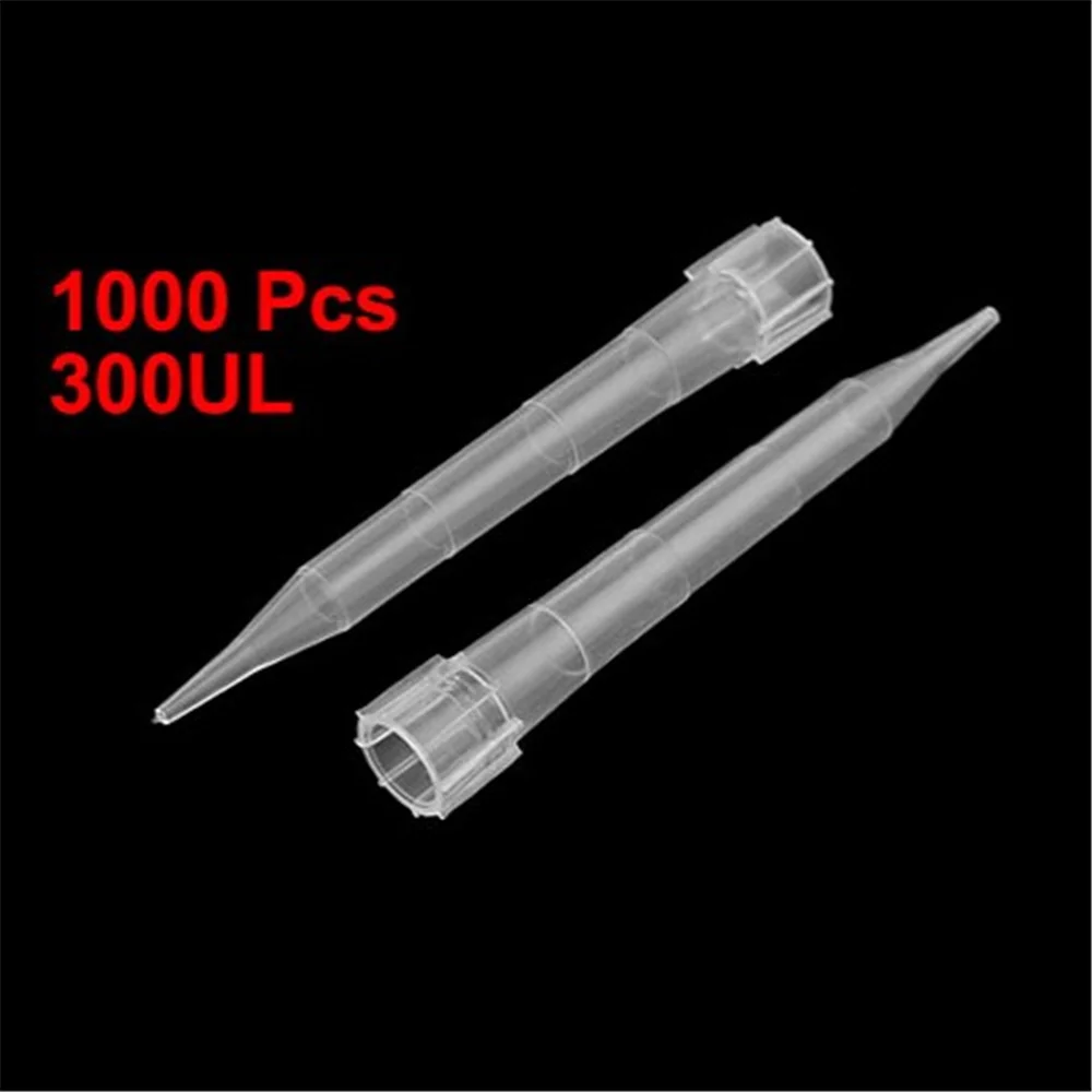 1000 Pcs Plastic Universal Pipette Pipettor Micropipette Tips 300ULin Flask from Office
