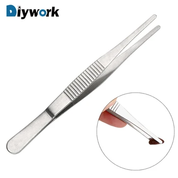 

DIYWORK Long Straight Tweezer Barbecue Food Tong Toothed Tweezer Home Medical Garden Kitchen BBQ Tool Stainless Steel