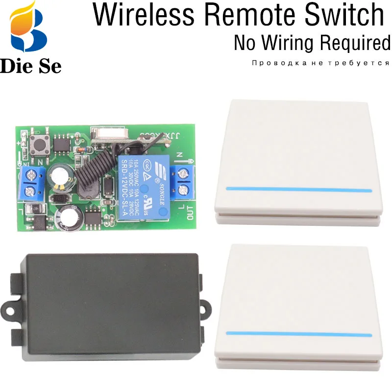 

86 Fluorescent panel universal Wireless Remote RF Switch AC 85V~250V 1CH for LED/ Lamp/ Bulb/Light No wiring required