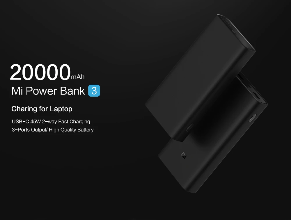 Оригинальная Xiaomi Mi переносная батарея для ноутбука power Bank 20000 мАч PLM07ZM двухсторонняя зарядка QC3.0 USB PD power bank с кабелем типа C