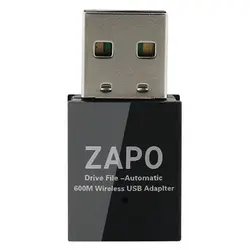 ZAPO W59 нет файл диска 2,4G & 5G Wifi Usb адаптер беспроводной Ac 600 Мбит/с двойные антенны сетевая карта для всех Windows Linux Syste