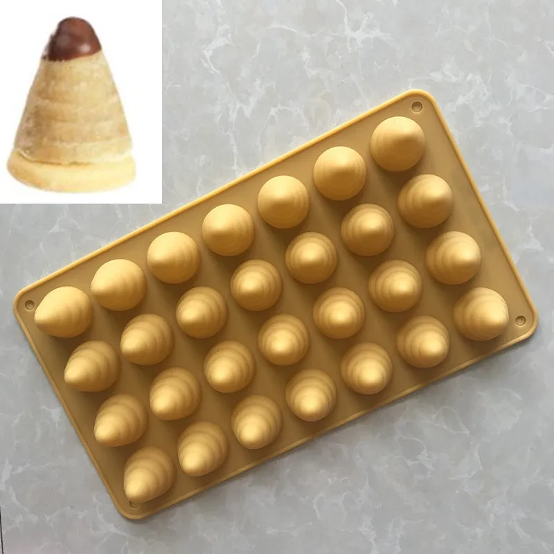 

Multi-purpose silicone cake mold DIY ice cream mold Crispy cone mold Send 30 wooden sticks