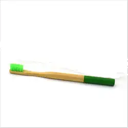 1 шт столб стиль бамбуковая зубная щетка деревянная бамбуковая зубная щетка для ухода за полостью рта цветная головка