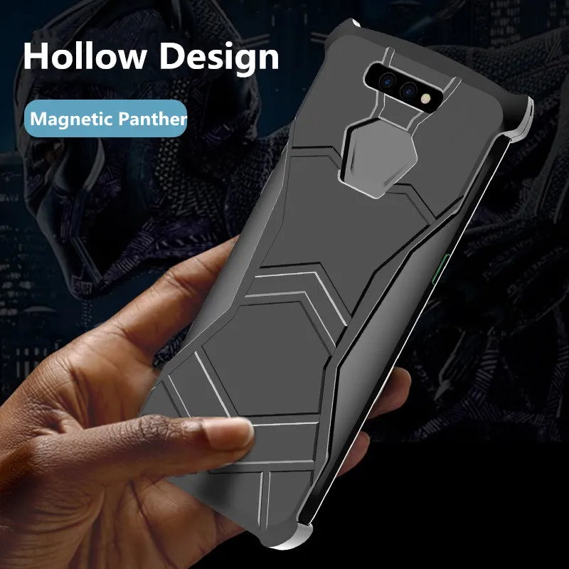 R-Just Роскошный чехол для телефона с пантерой для Xiaomi 9/Черная Акула алюминиевый бампер Магнитный защитный чехол для Xiaomi Black Shark Helo